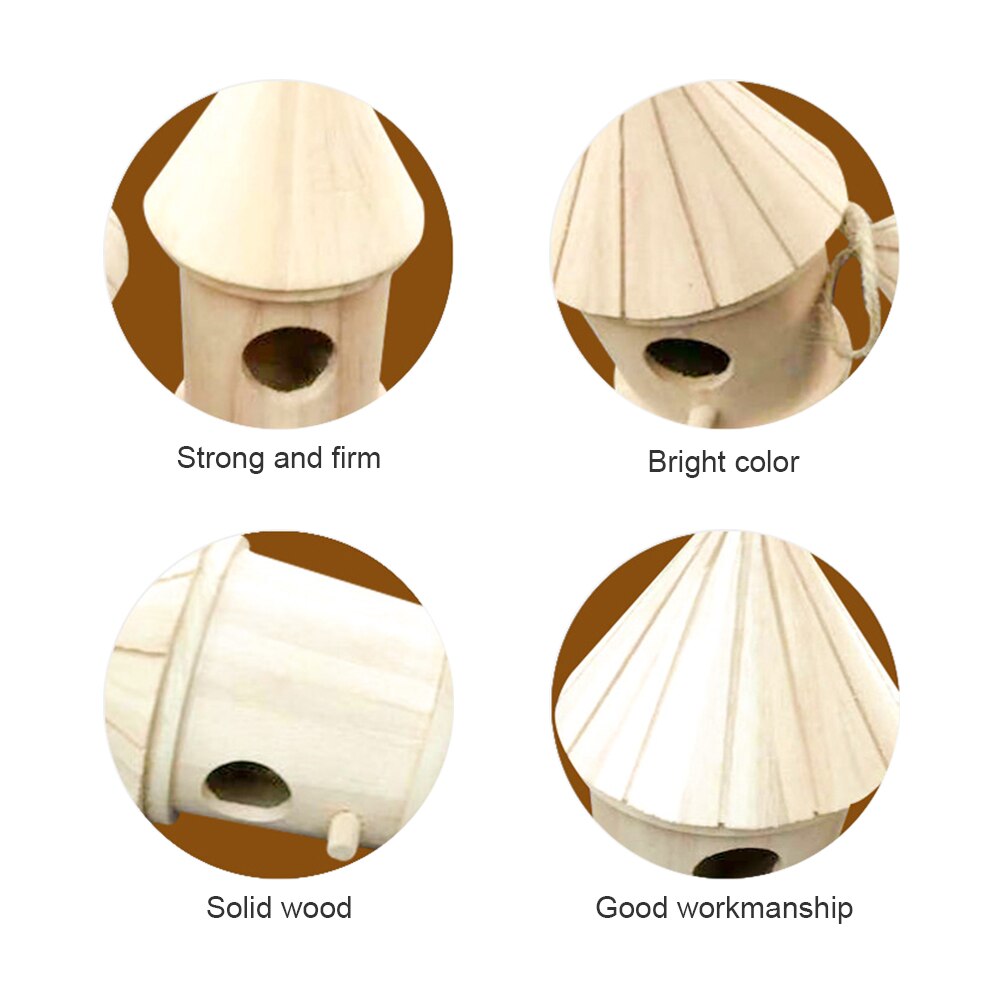 Wooden Bird House Hanging Nest