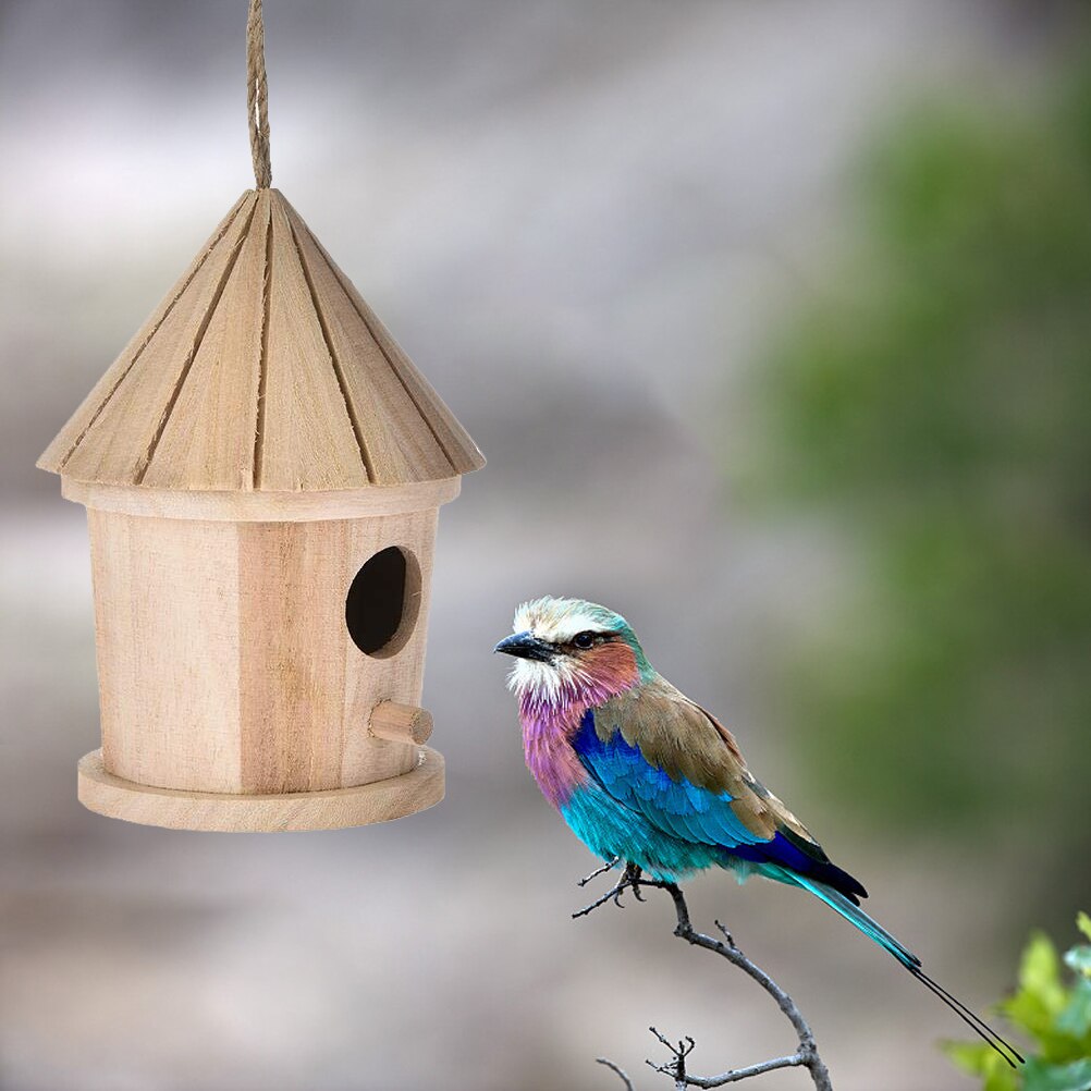 Wooden Bird House Hanging Nest