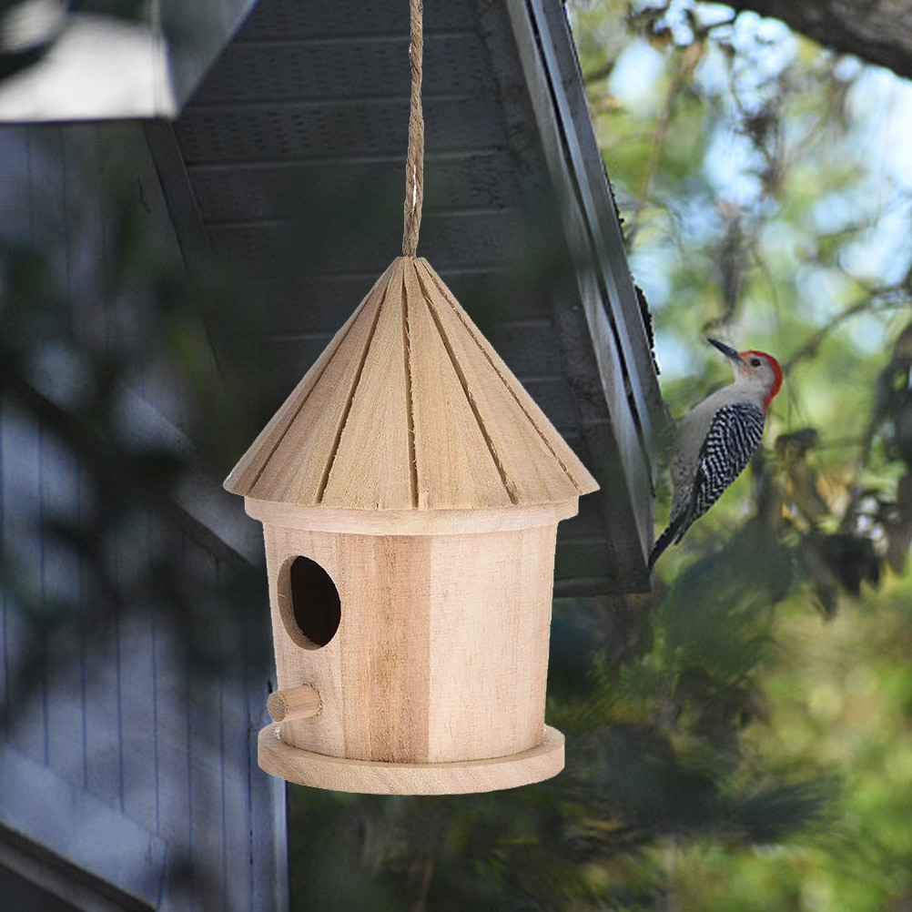 Wooden Bird House Hanging Nest