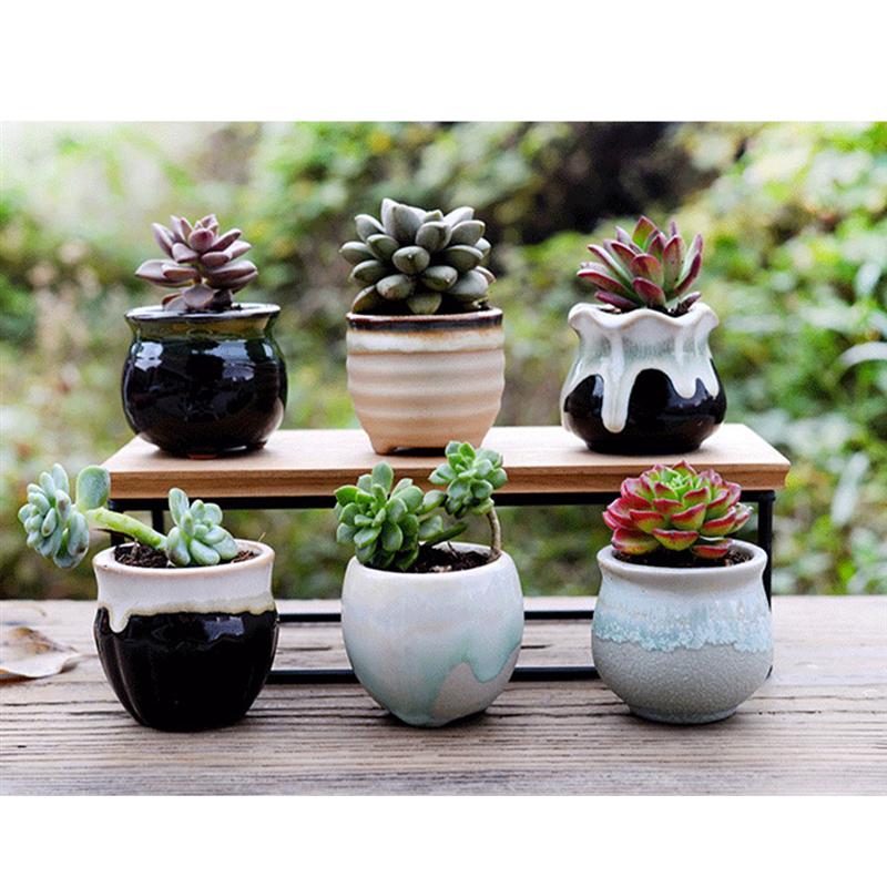 Ceramic Mini Plant Pots (6 Pcs)