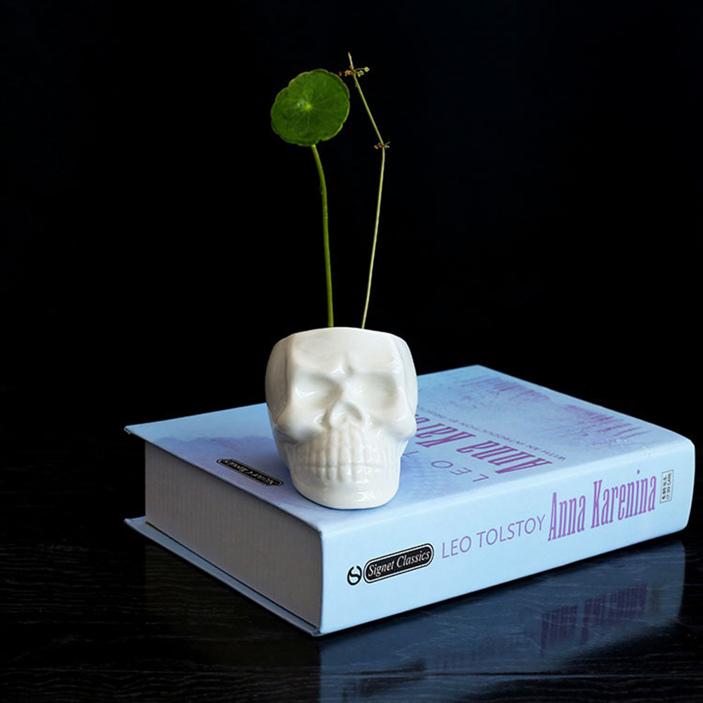 Skull Plant Pot Ceramic Decor 