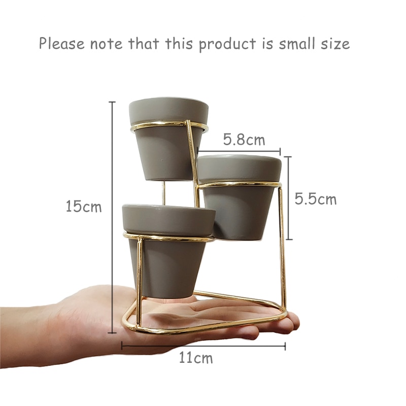 Herb Pots 3-in-1 with Metal Stand