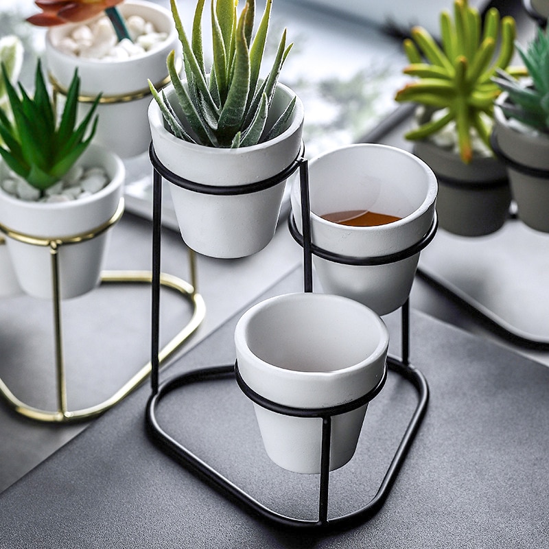 Herb Pots 3-in-1 with Metal Stand