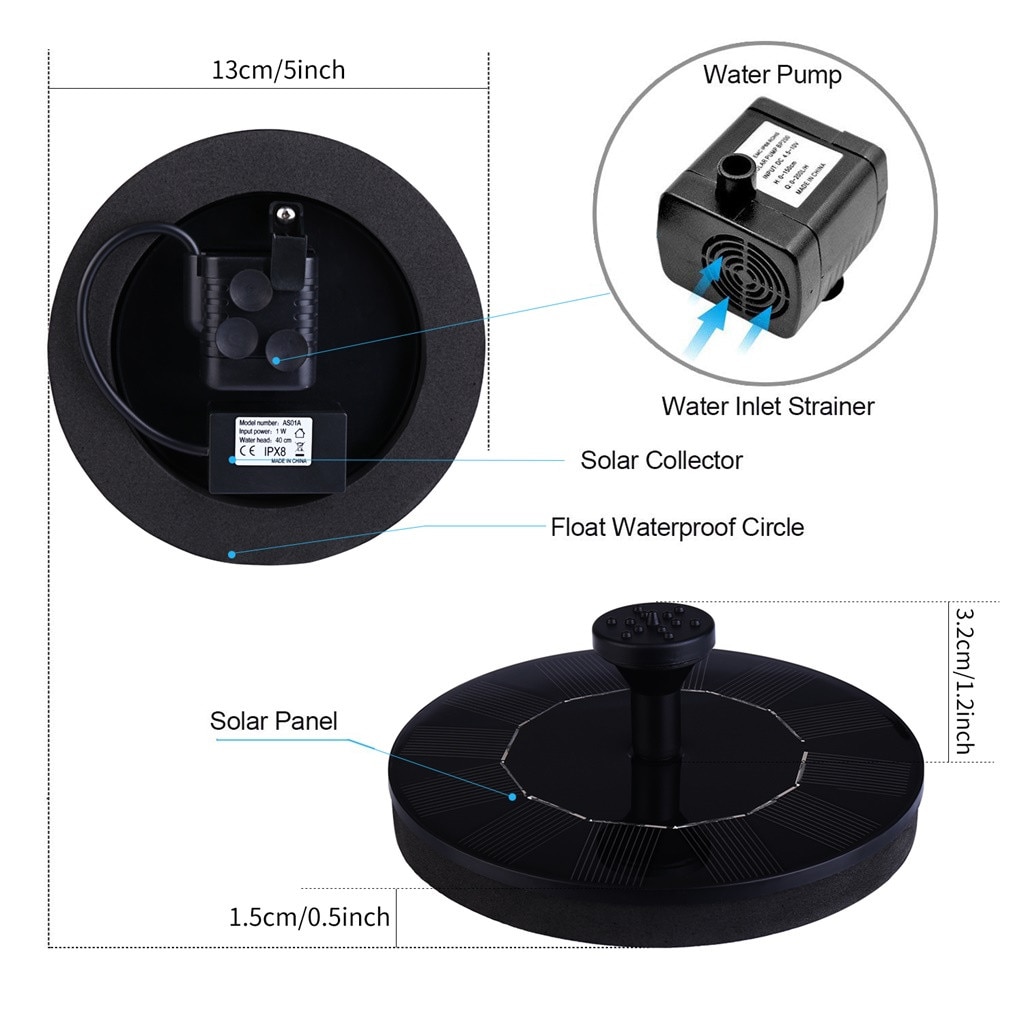 Solar Bird Bath Fountain Pump