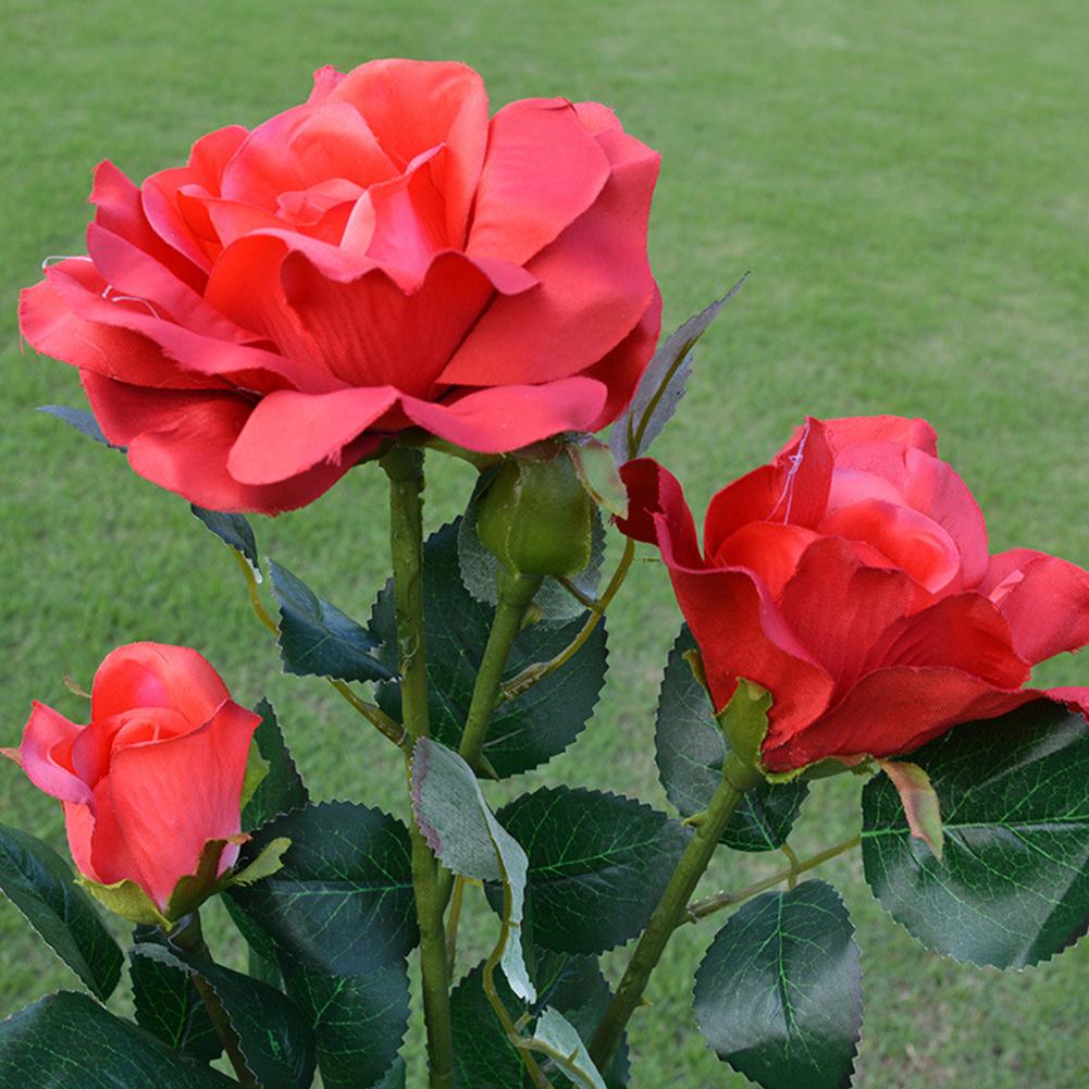 Solar Powered Garden Lights Rose Flowers