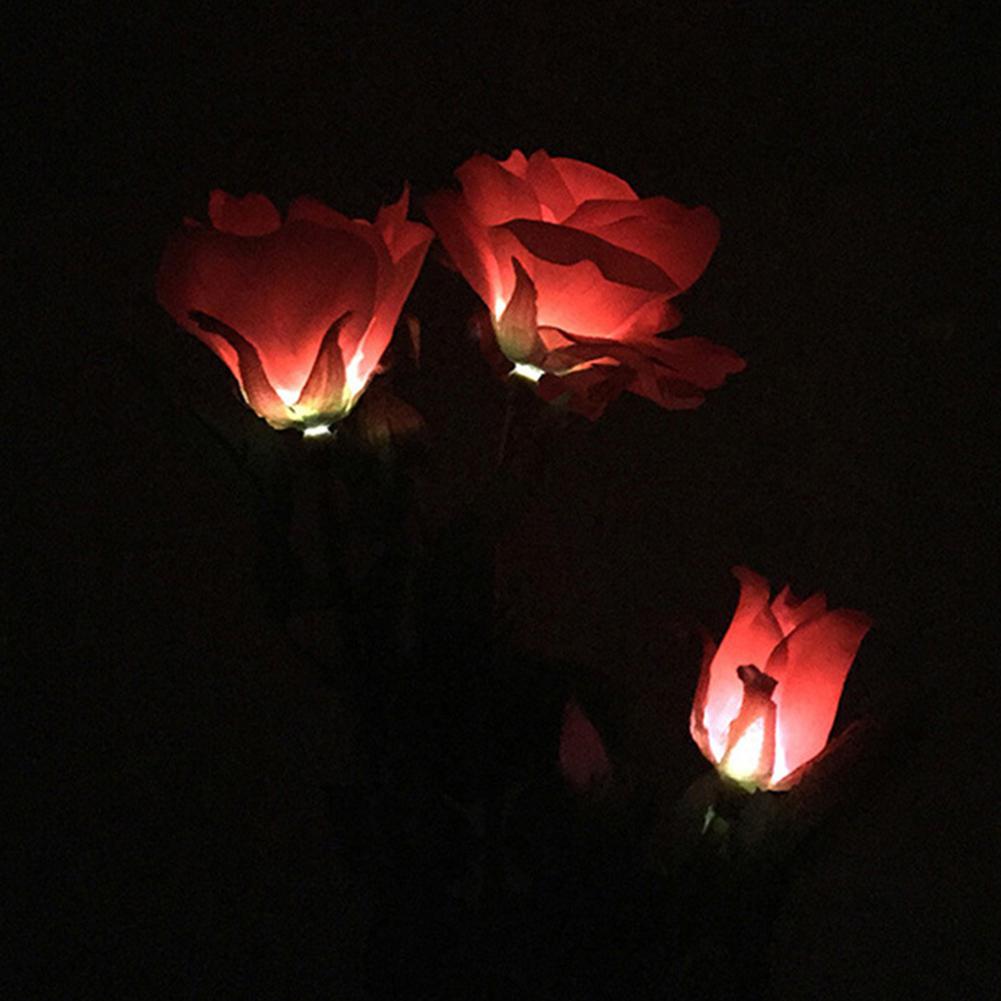 Solar Powered Garden Lights Rose Flowers