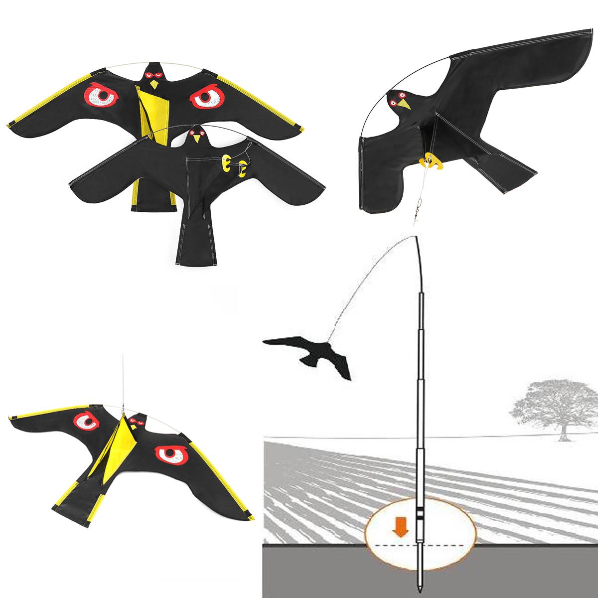 Bird Scarer Hawk Kite Garden Tool