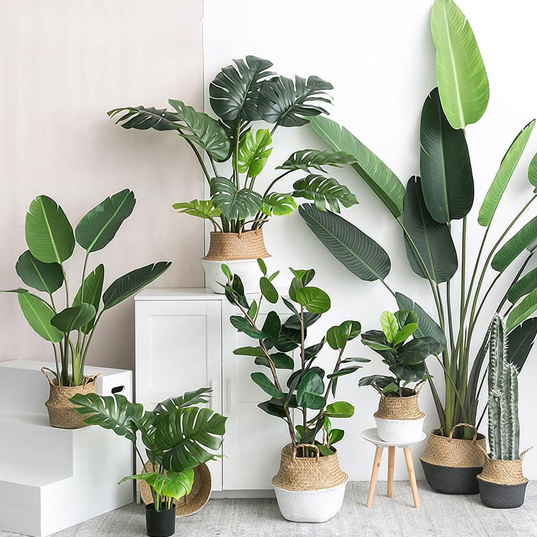 Faux Plants Artificial Leaves Decor