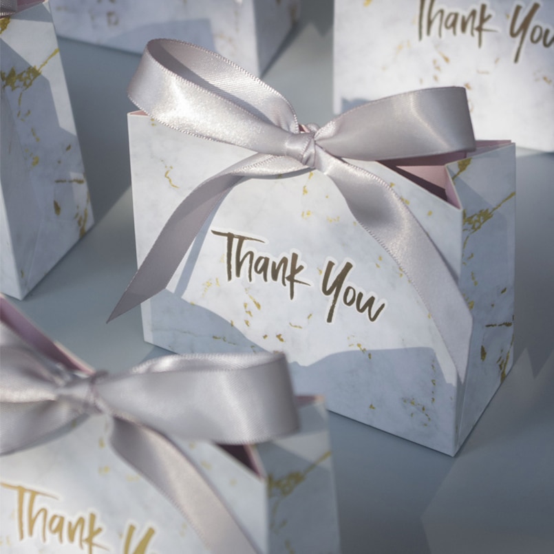 Marble Design Thank You Gift Box (Set of 20/50/100)