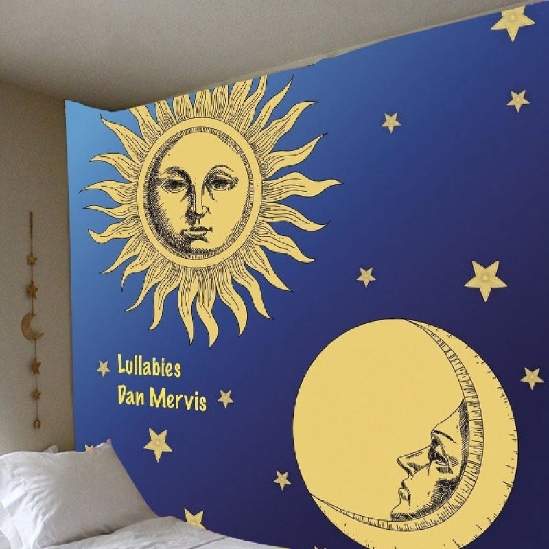 Bohemian Wall Hanging Sun Moon Tapestry