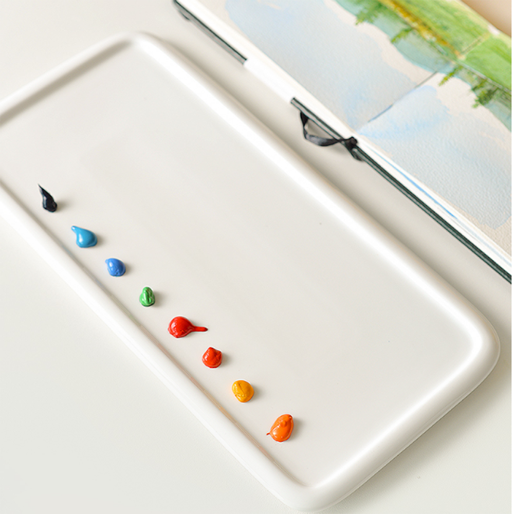 Plain White Ceramic Watercolor Palette