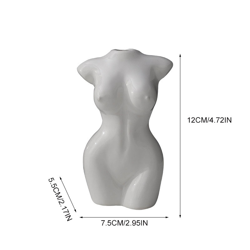 Ceramic Nude Art Female Torso Vase