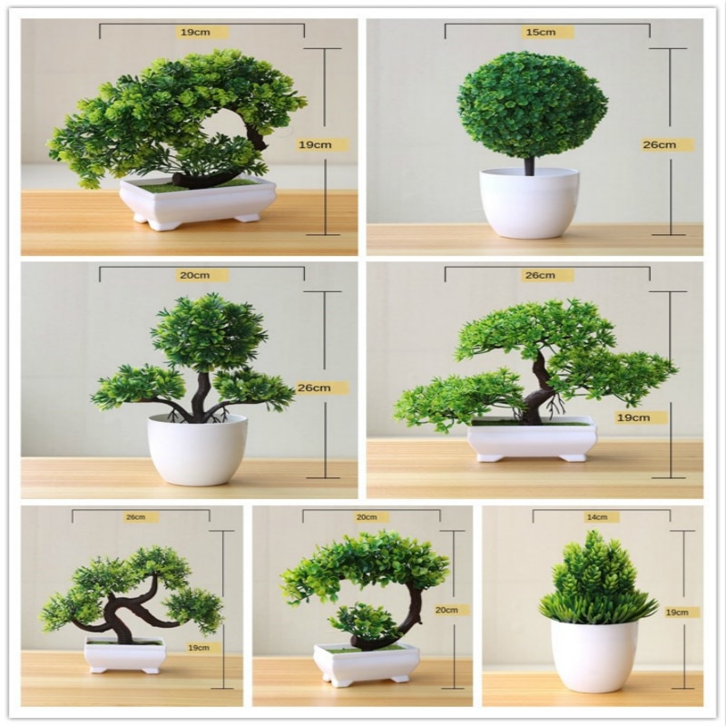 Potted Plastic Fake Bonsai Tree