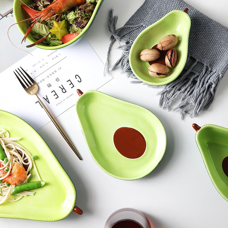 Ceramic Avocado Plate Eco-Friendly Dinnerware