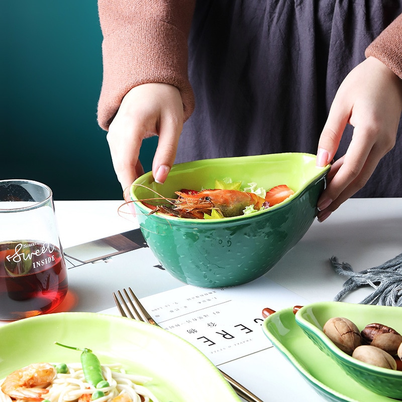 Ceramic Avocado Plate Eco-Friendly Dinnerware