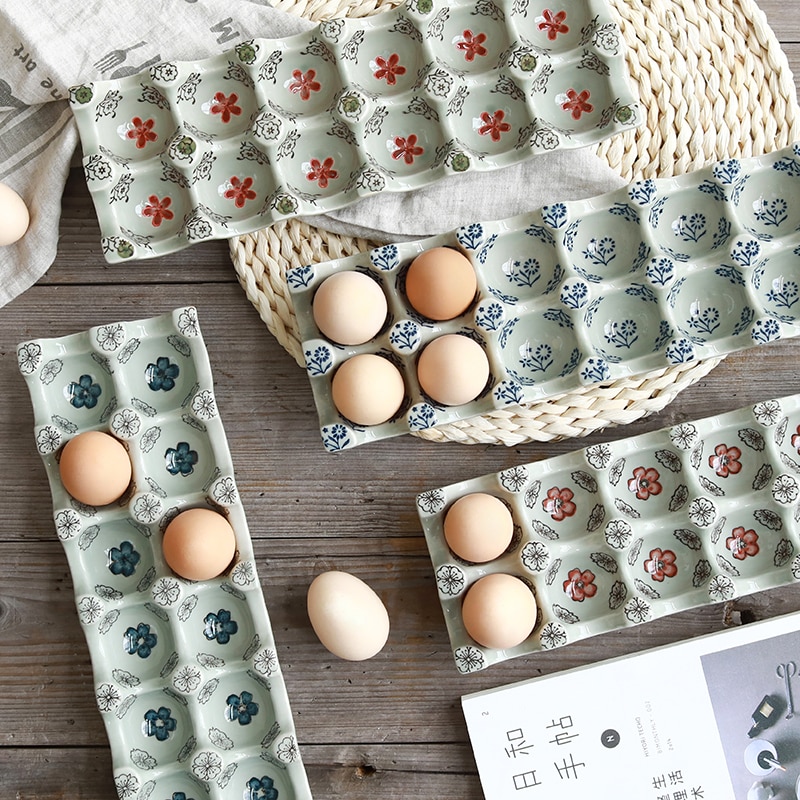 12 Grid Ceramic Egg Tray