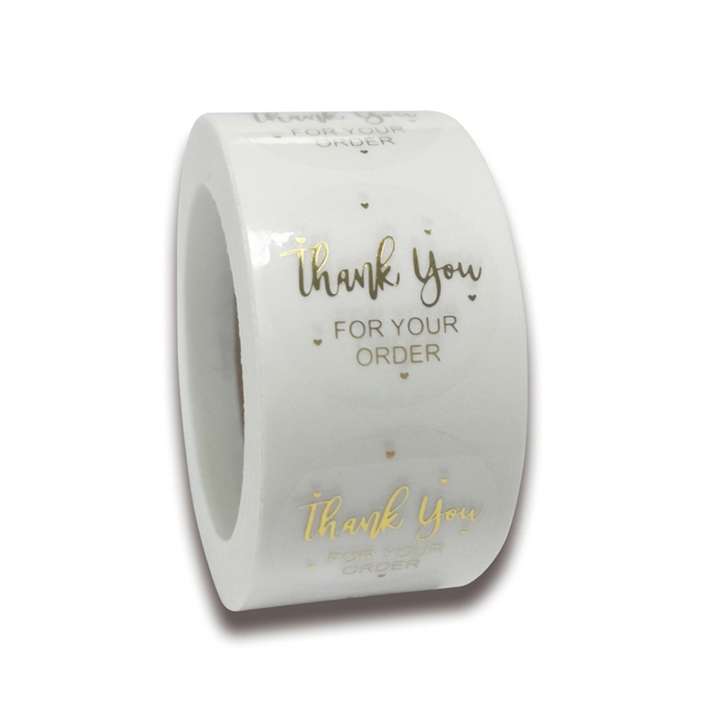 Round Thank You Stickers Packaging Labels (500 pcs)
