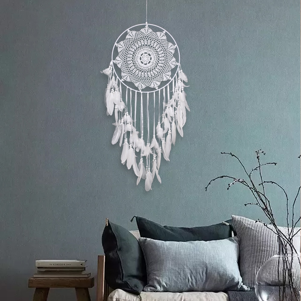 Hanging Dream Catcher All White Bohemian Style