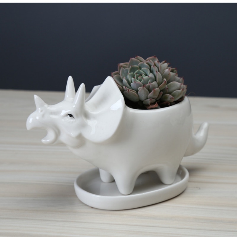 Dino Planter Ceramic Succulent Pot