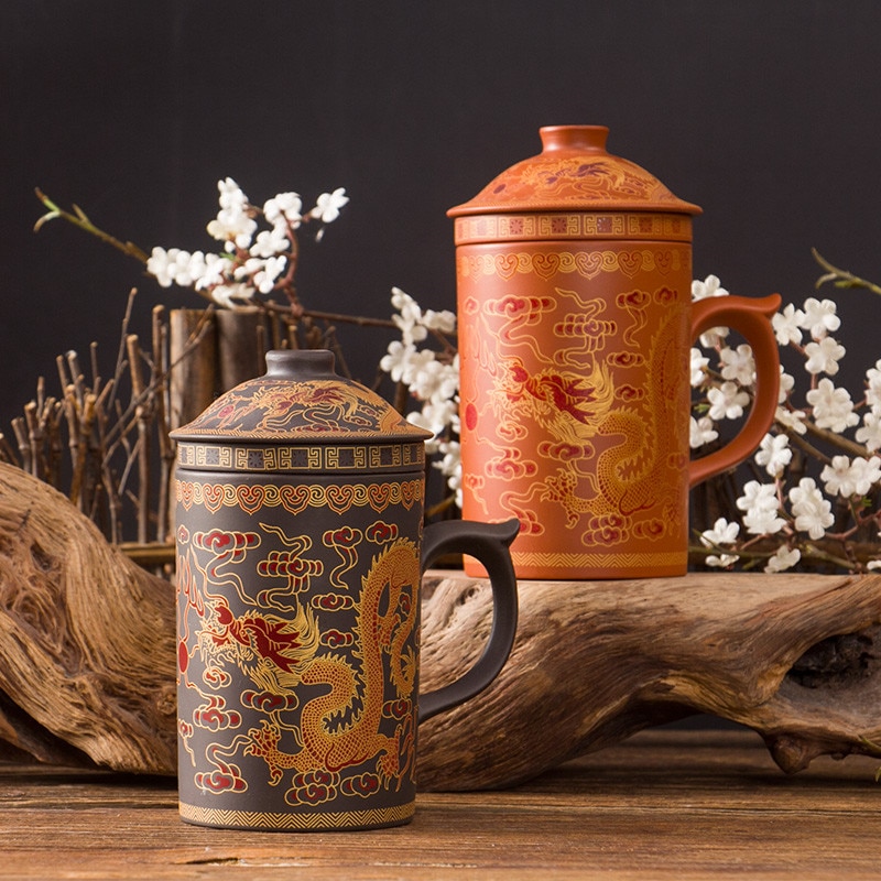 Teacup with Lid Ceramic Painting Mug