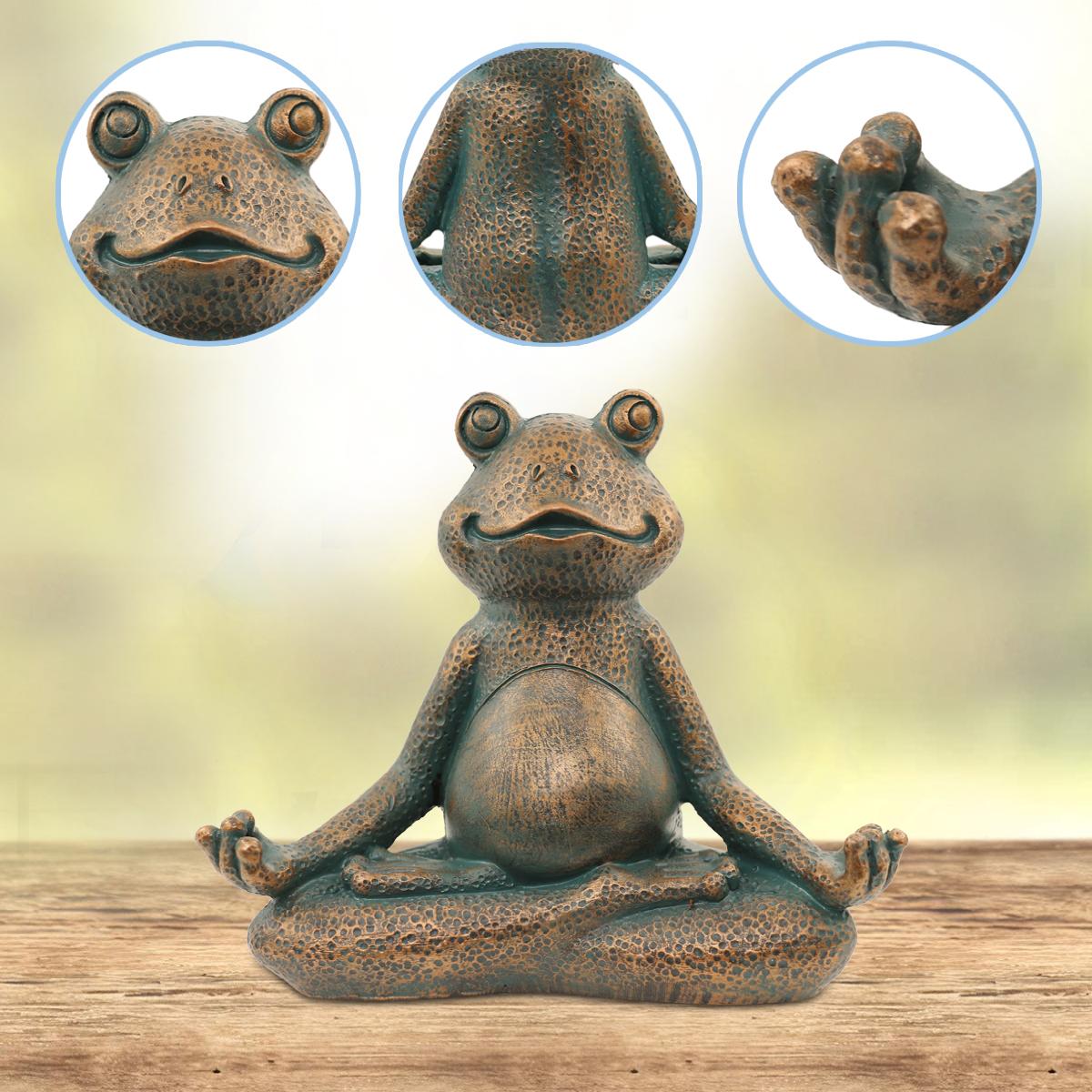 Yoga Frog Statue Resin Garden Decor