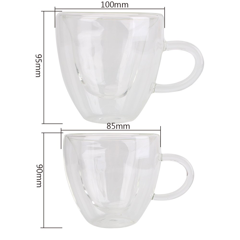 Heart Shaped Tea Cup Glass Mug