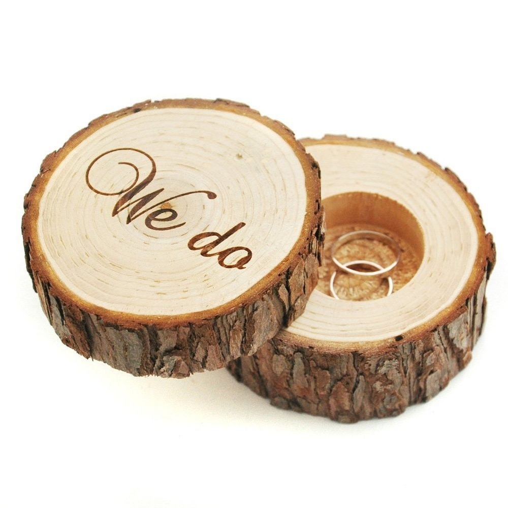 Wedding Ring Holder Rustic Wooden Design