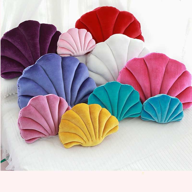 Shell Pillow Velvet Seat Cushion