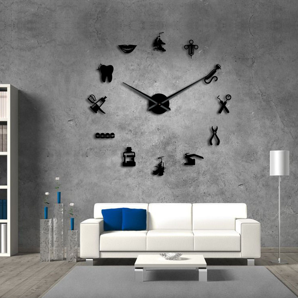 Dentist Clock Frameless Wall Clock