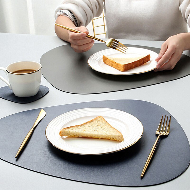 PU Leather Placemat and Coaster Set