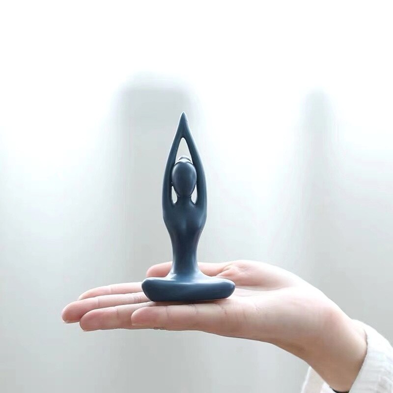 Yoga Statue Mini Ceramic Ornament