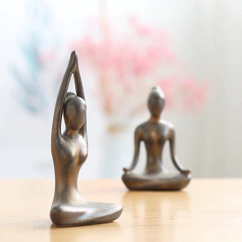 Yoga Statue Mini Ceramic Ornament