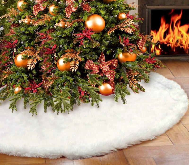 Faux Fur Tree Skirt Dainty Christmas Decor