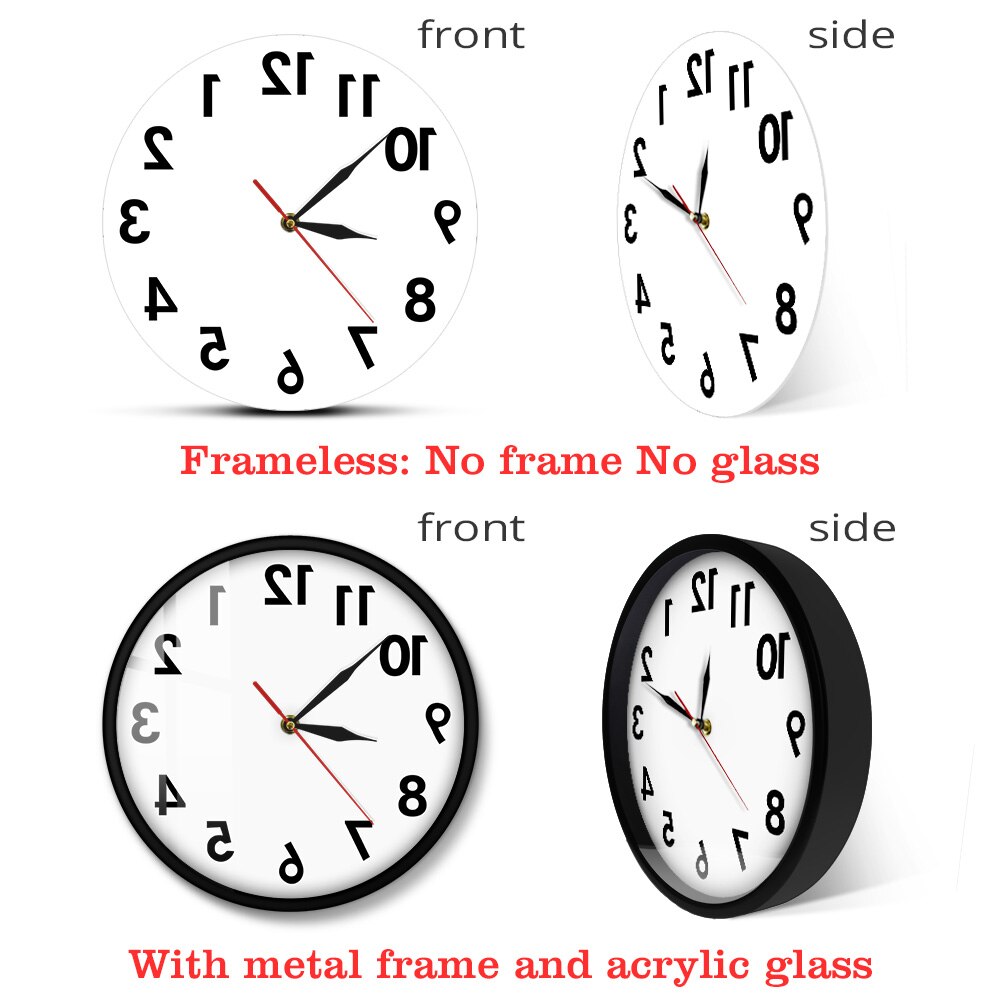 Reverse Clock Backward-Moving Wall Clock