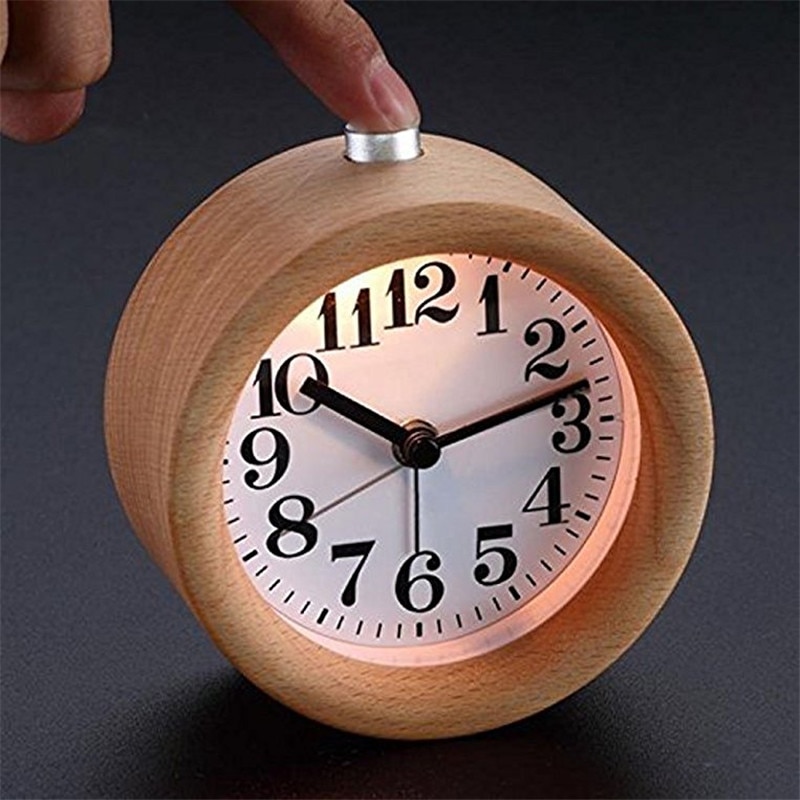 Wooden Alarm Desk Clock