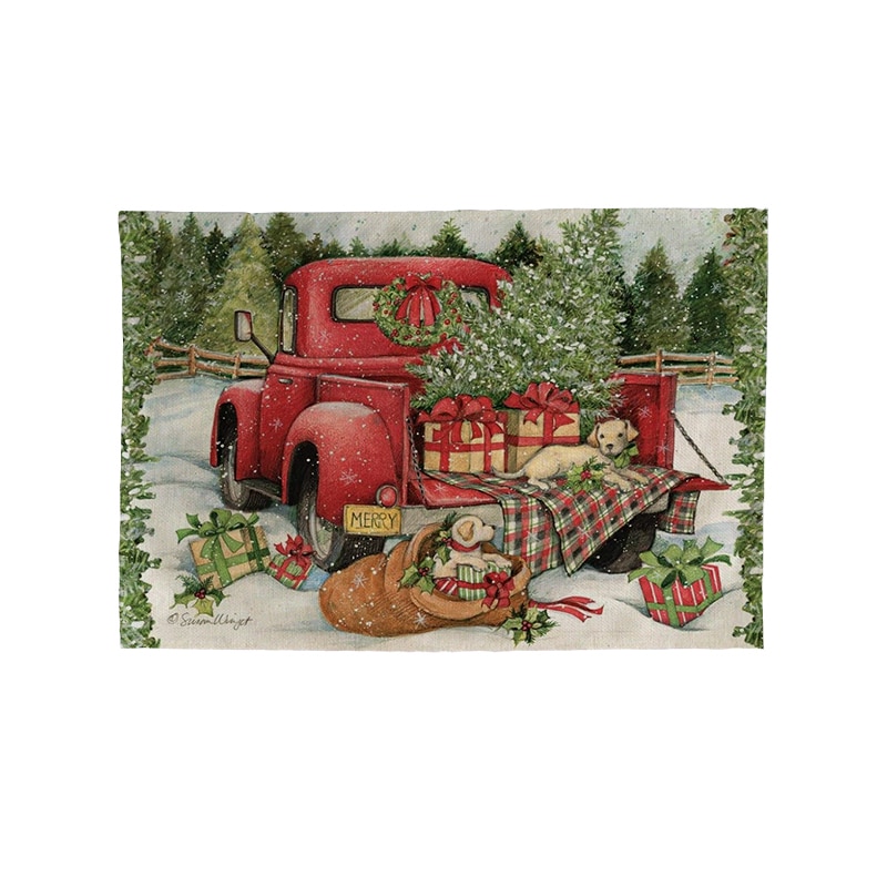 Cotton Linen Christmas Table Mat