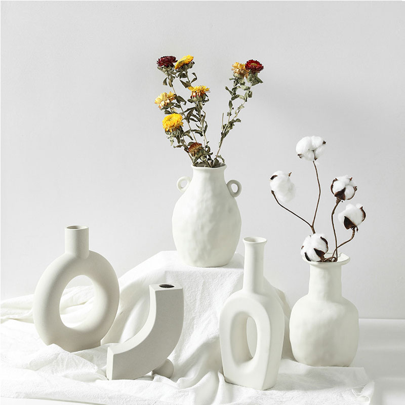 Ceramic White Vase Home Decoration