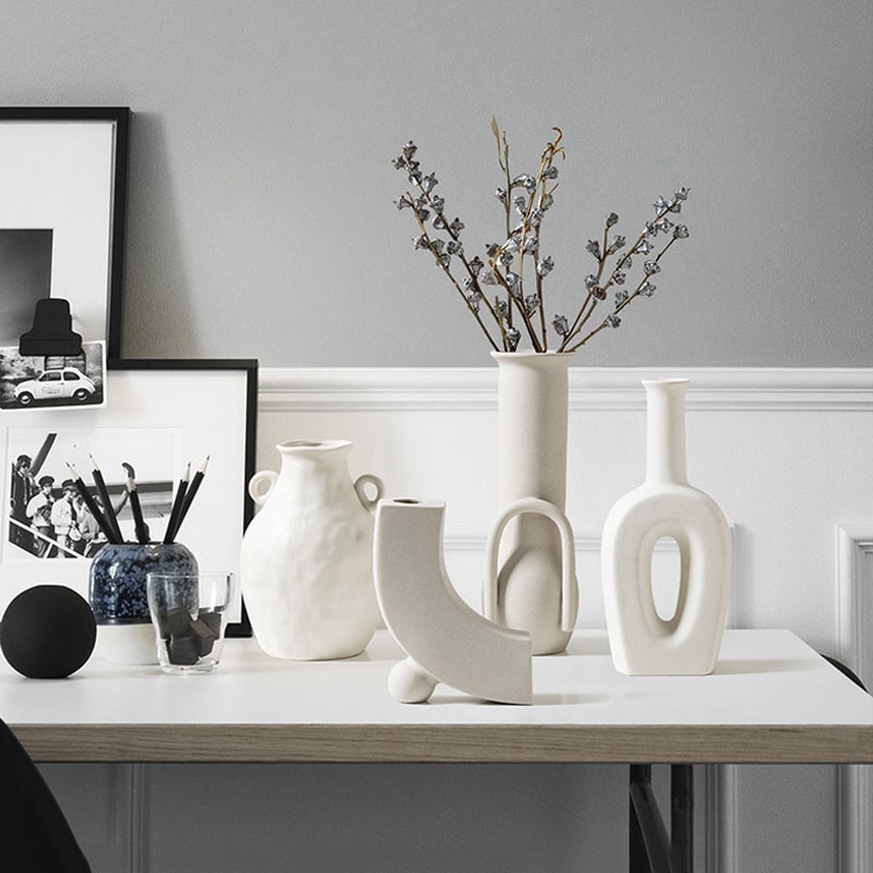 Ceramic White Vase Home Decoration