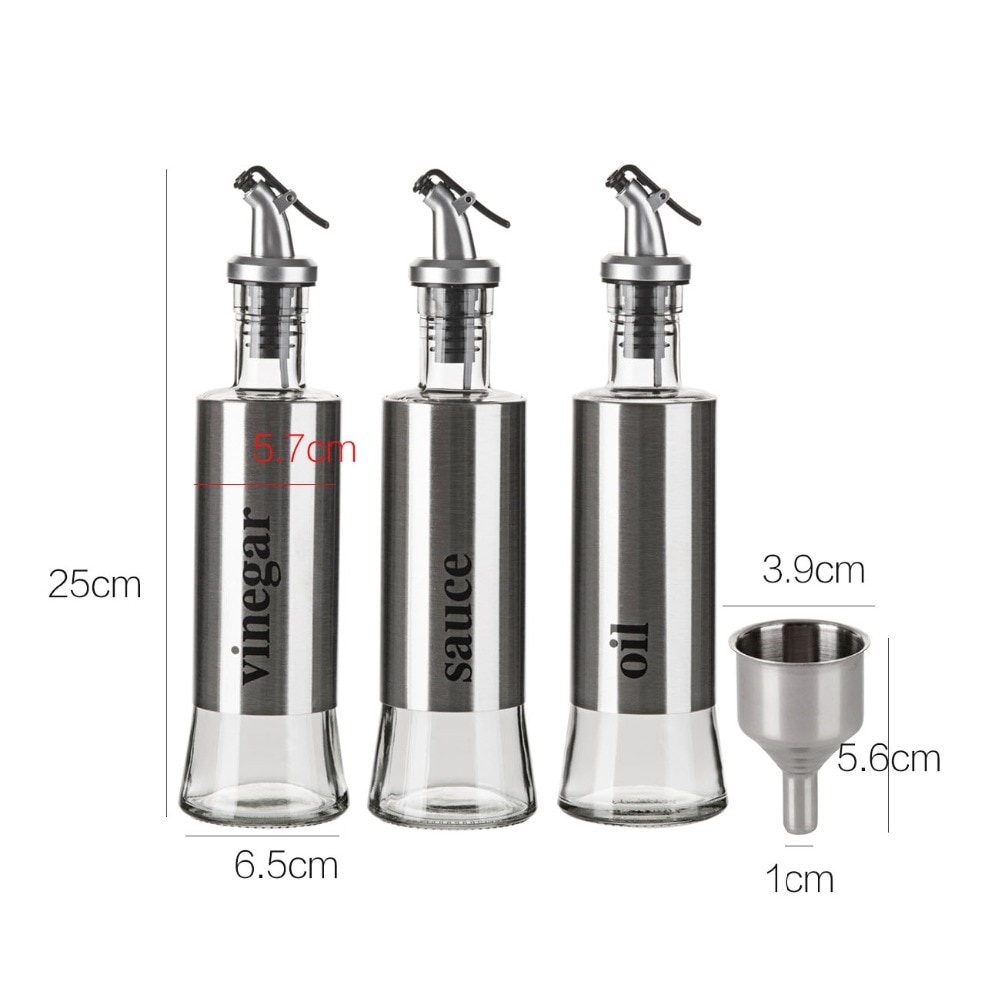 Glass Oil Dispenser Bottles (3 pcs)