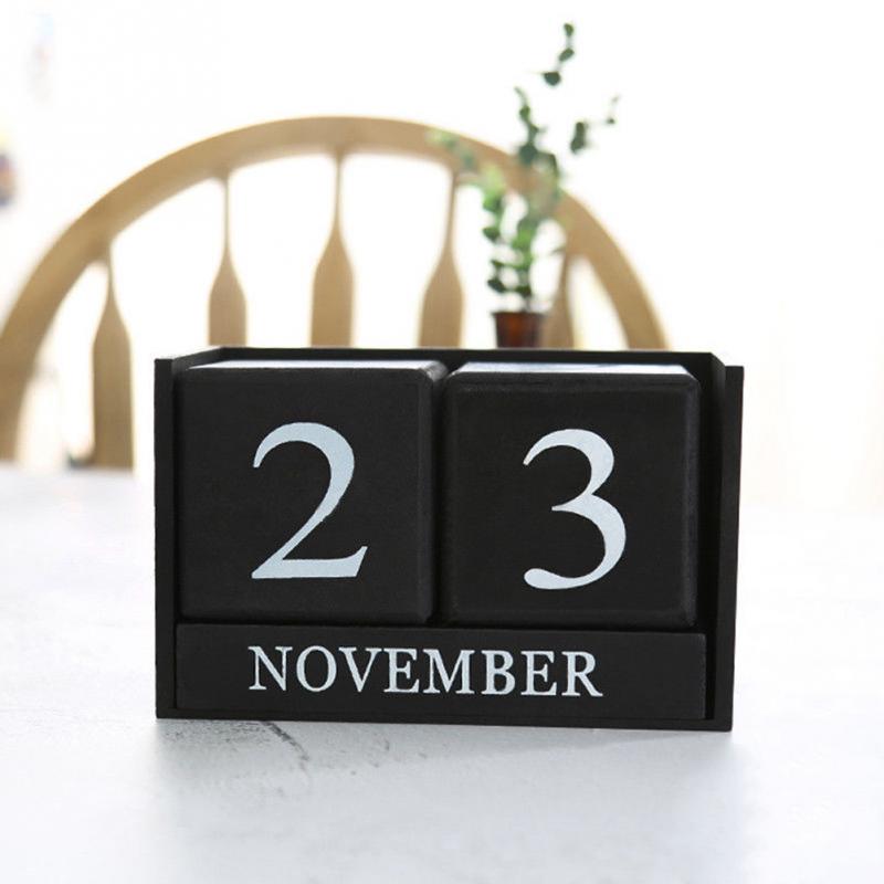 Wooden Perpetual Calendar for Desk