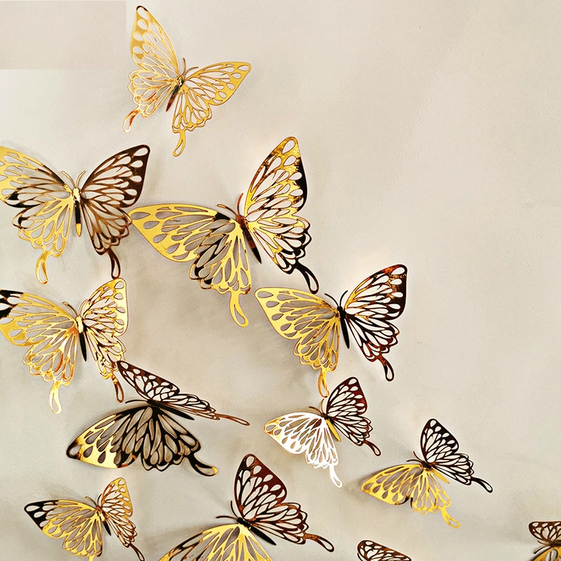 Butterfly 3D Wall Decors Wall Stickers (12Pcs)