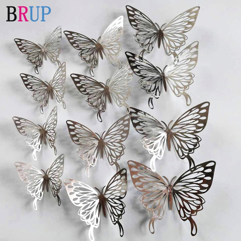 Butterfly 3D Wall Decors Wall Stickers (12Pcs)