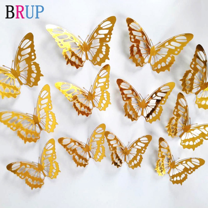 Butterfly 3D Wall Decors Wall Stickers (12Pcs)