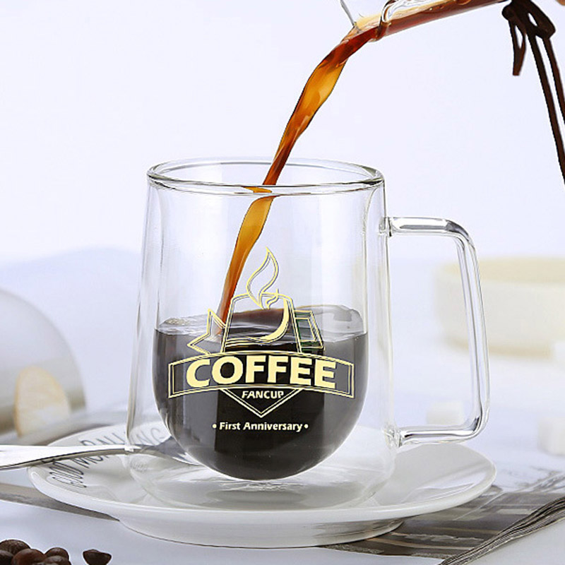 Double Wall Glass Mug Coffee Cup