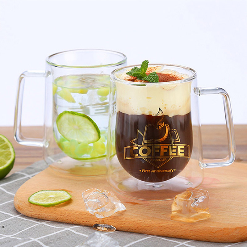 Double Wall Glass Mug Coffee Cup