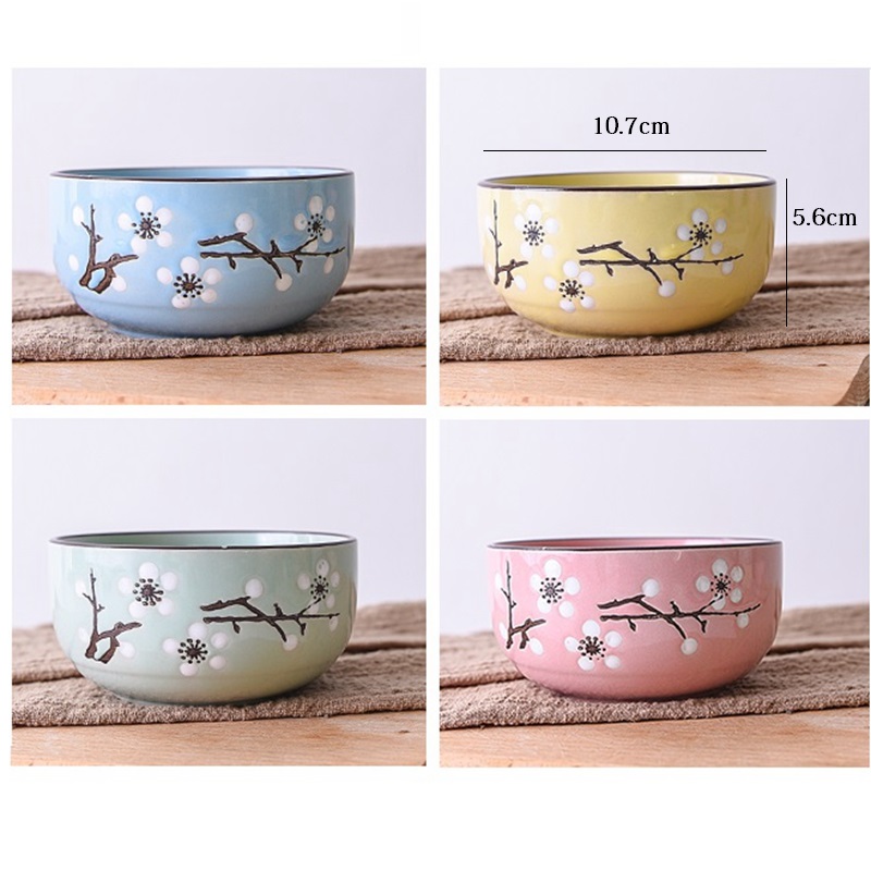 Ceramic Bowls with Chopsticks Set