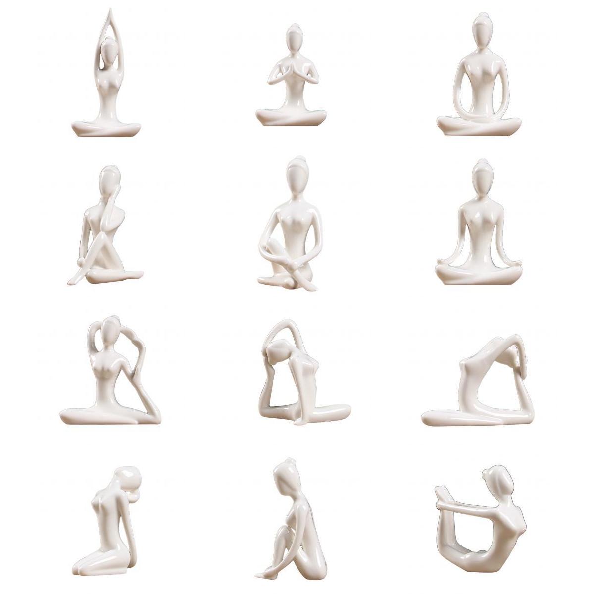 Yoga Figurine Ceramic Ornaments (12pcs)