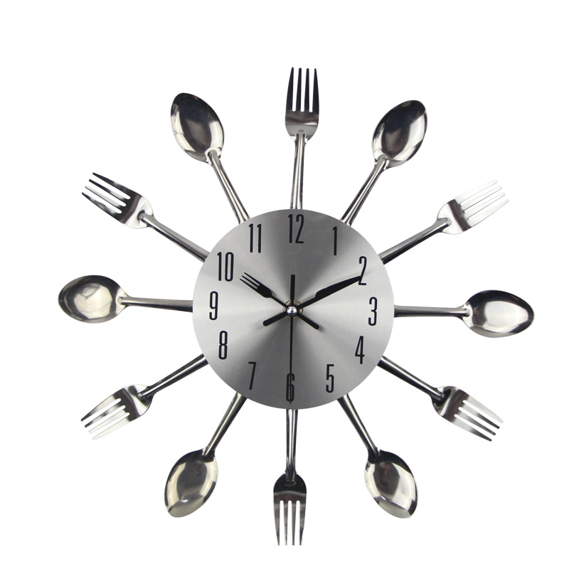 Kitchen Wall Clock Spoon and Fork Design