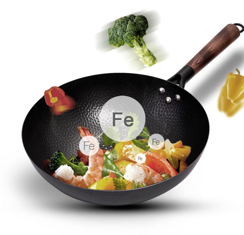 Cast Iron Wok Non-Coated Cookware