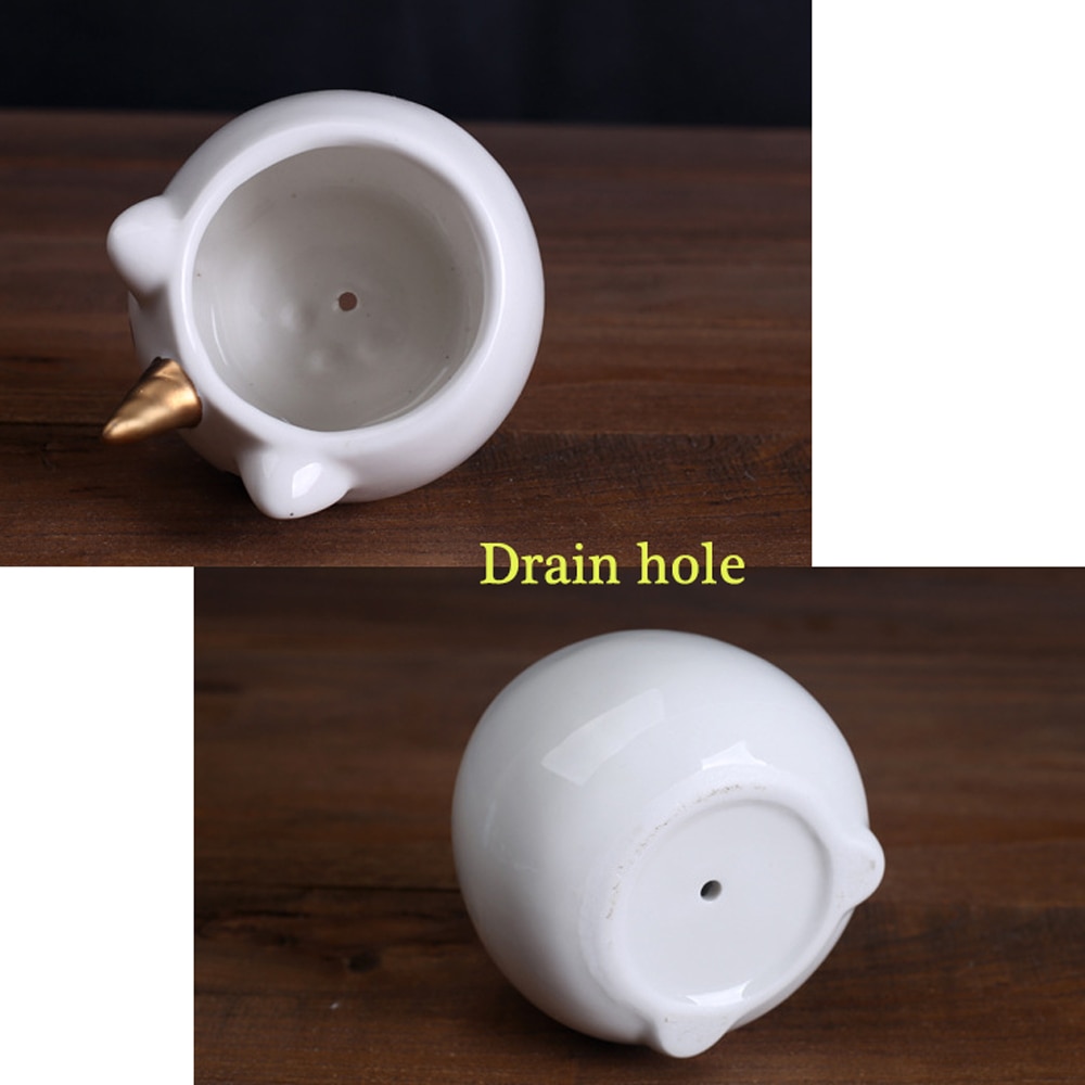 Small Ceramic Pot Cute Unicorn Pot